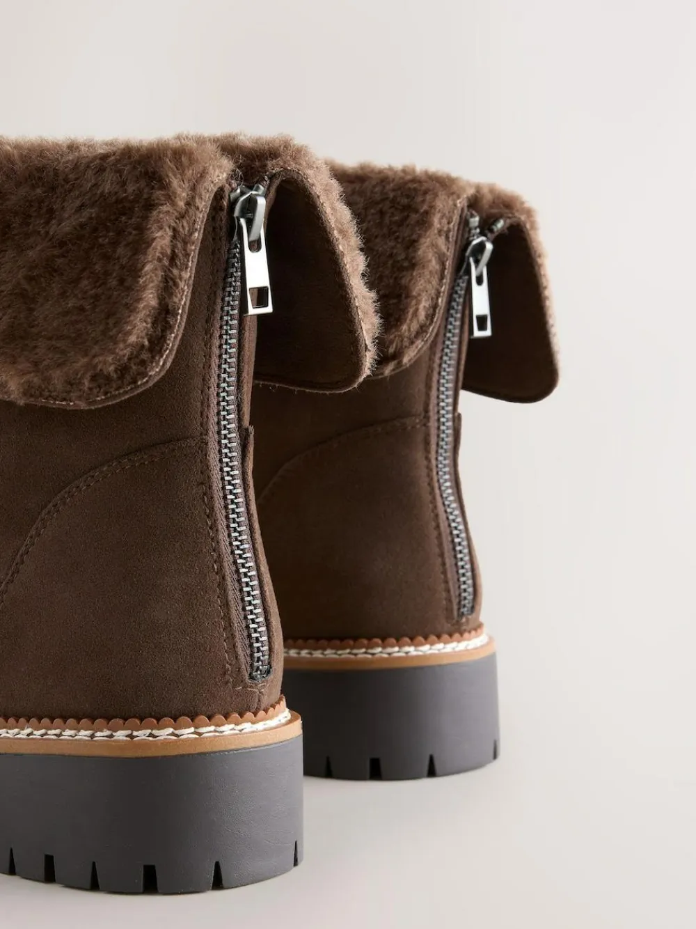 Next Forever Comfort® Faux Fur Cuff Ankle Boots^Women Wide Fit & Extra Wide Fit