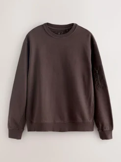 Next Garment Washed Utility Crew Neck Sweatshirt^ Sweatshirts & Hoodies|Sweatshirts & Hoodies