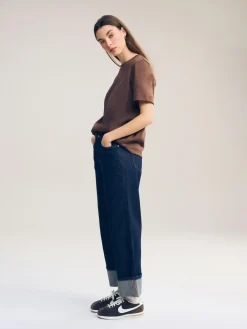 Next Chocolate Brown Heavyweight Short Sleeve Crew Neck T-Shirt^Women Nightwear|Tops & T-Shirts