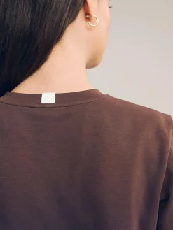 Next Chocolate Brown Heavyweight Short Sleeve Crew Neck T-Shirt^Women Nightwear|Tops & T-Shirts