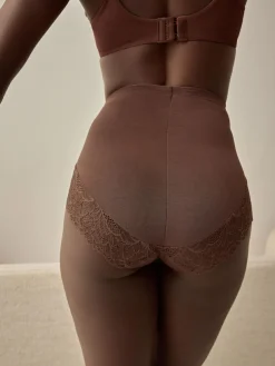 Next High Waist Brief Firm Tummy Control Shaping Briefs Chocolate Brown