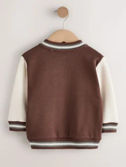 Discount Next Jersey Bomber Jacket (3mths-7yrs) Chocolate Brown