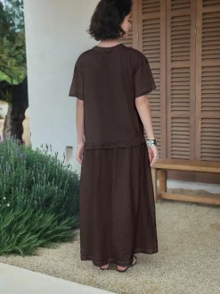 New Next Jersey Two In One T-Shirt Dress Chocolate Brown