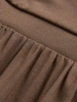 Next Jersey Waisted Summer Dress Chocolate Brown