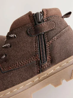 Next Chocolate Brown Lace-Up Boots^BOY Baby Boots|Boots