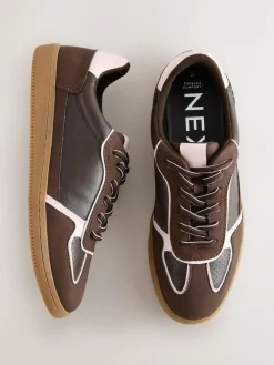 Next Chocolate Brown Lace-Up Trainers^Women Sneakers