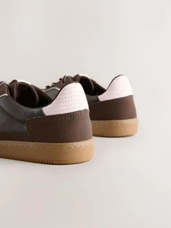 Next Chocolate Brown Lace-Up Trainers^Women Sneakers