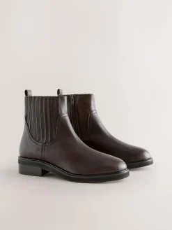 Discount Next Chocolate Brown Leather Forever Comfort® Chelsea Boots
