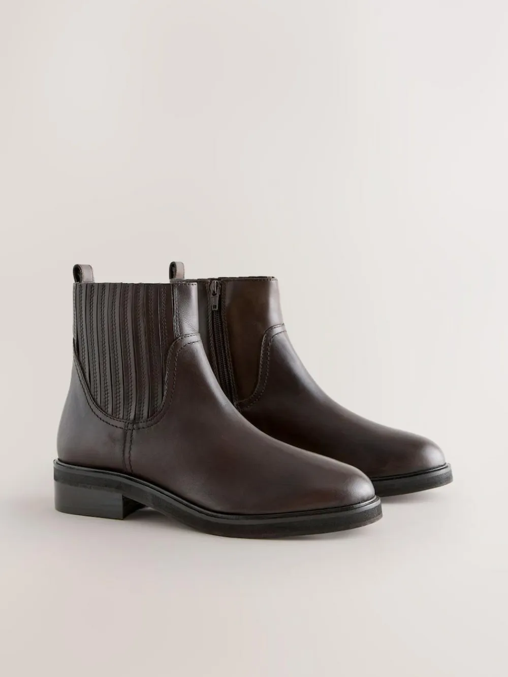 Discount Next Chocolate Brown Leather Forever Comfort® Chelsea Boots