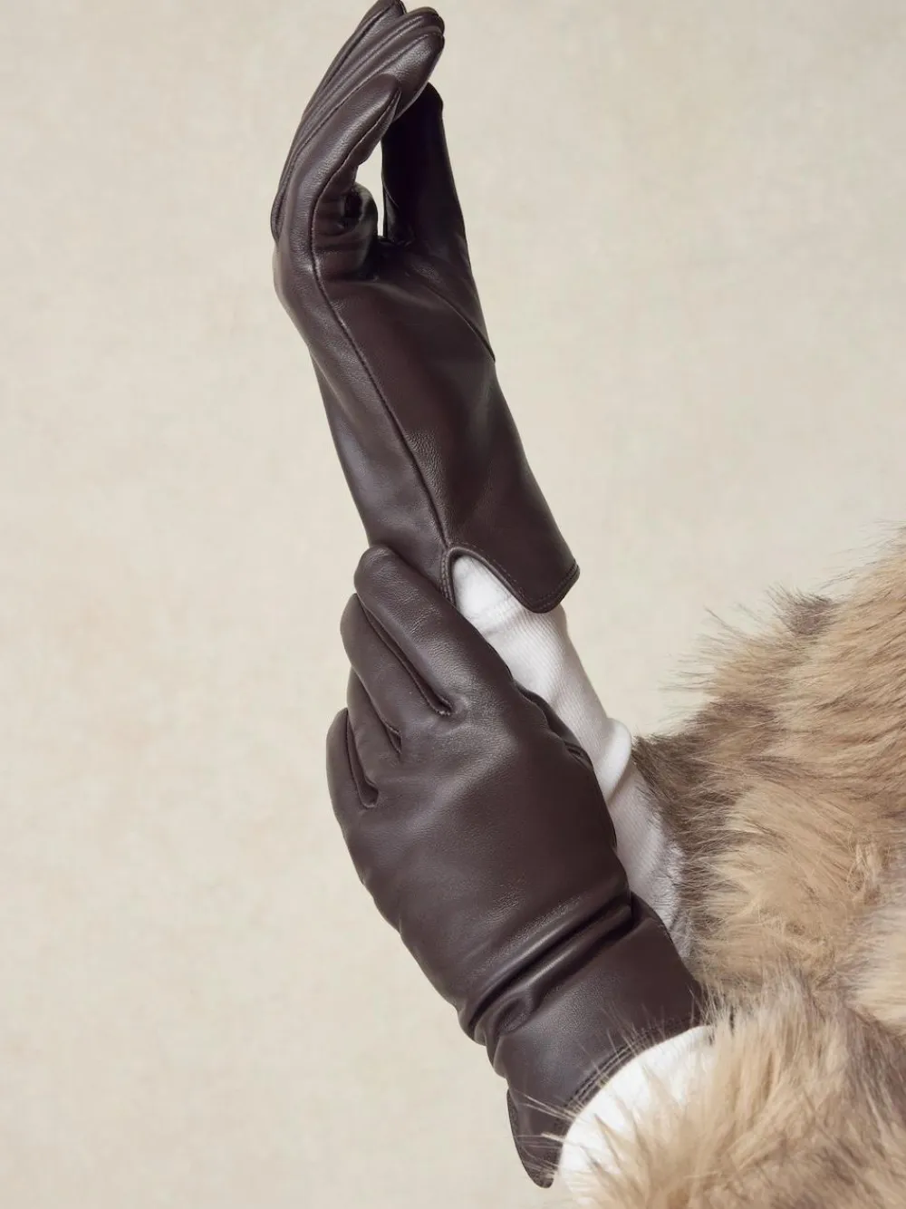 Outlet Next Chocolate Brown Leather Gloves