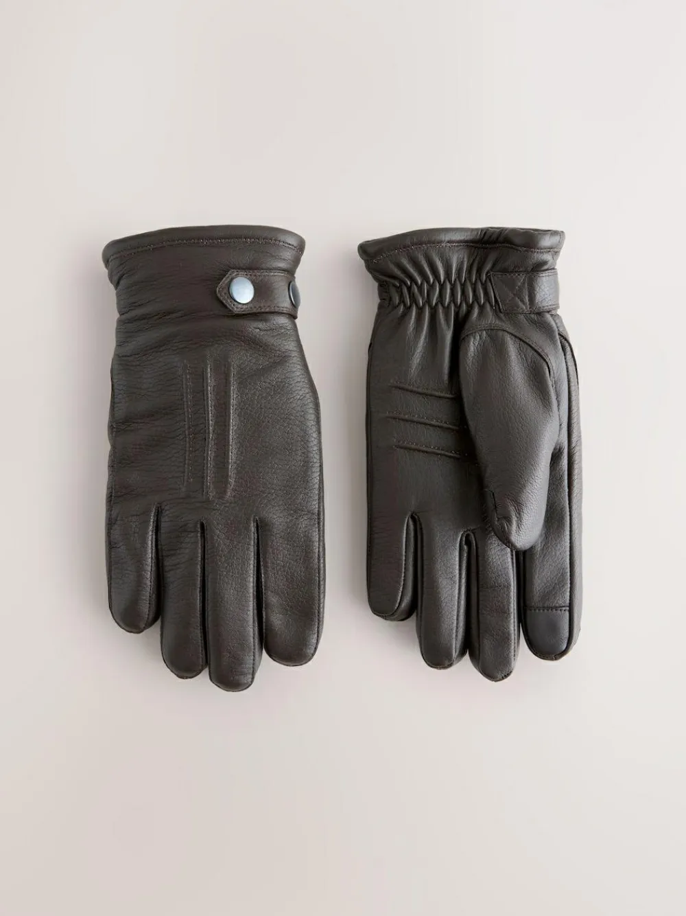 Online Next Leather Gloves Chocolate Brown