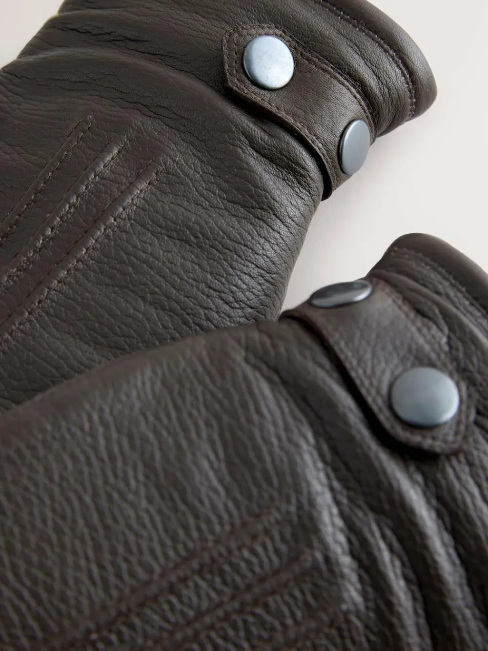 Online Next Leather Gloves Chocolate Brown