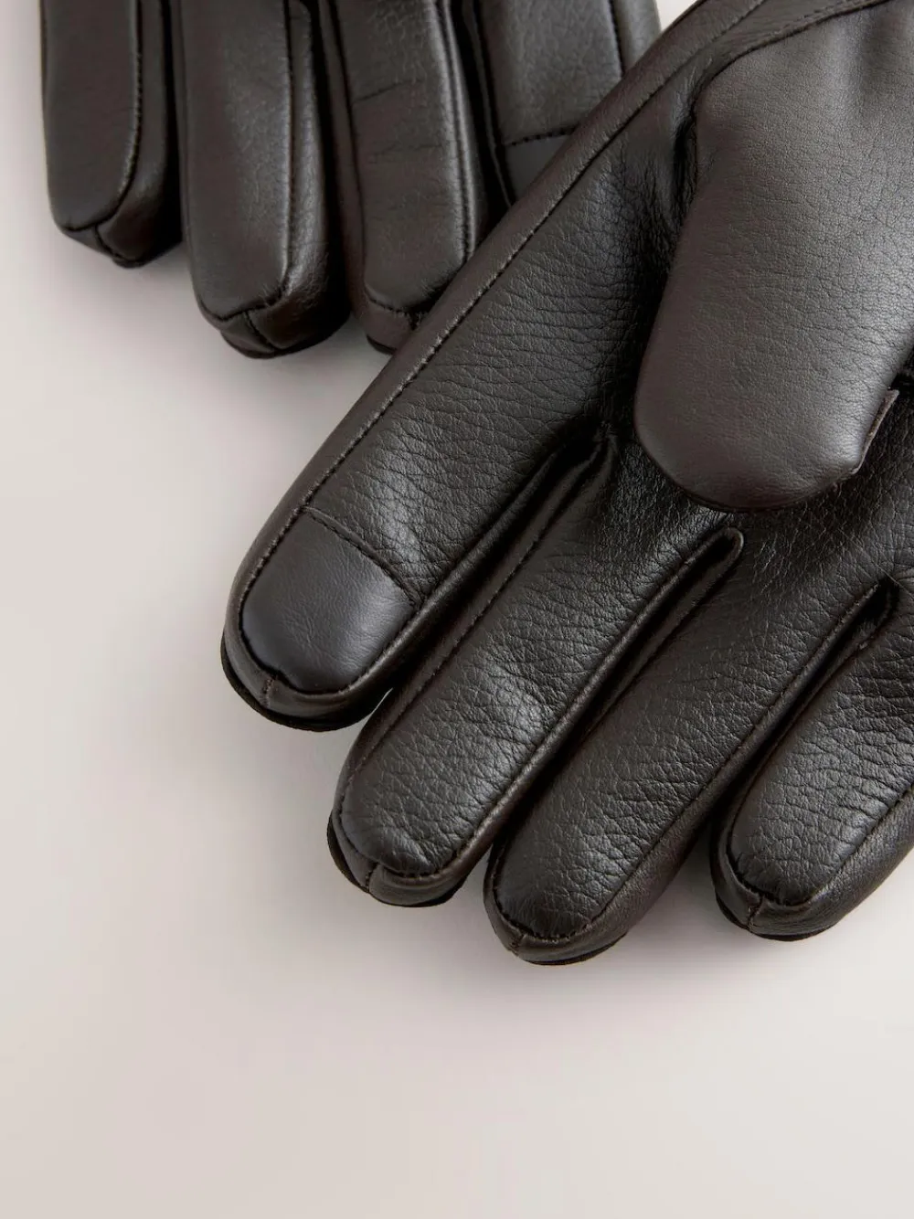 Online Next Leather Gloves Chocolate Brown