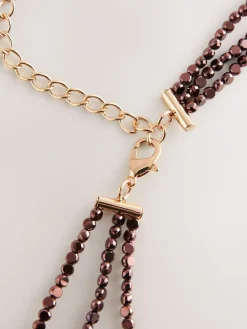 Next Metallic Skinny Tiered Beaded Belt^Women Belts