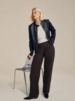 Discount Next Mid Rise Wide Leg Baggy Jeans Chocolate Brown