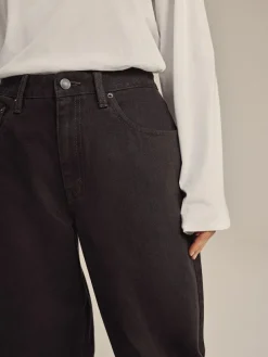 Discount Next Mid Rise Wide Leg Baggy Jeans Chocolate Brown