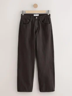 Discount Next Mid Rise Wide Leg Baggy Jeans Chocolate Brown
