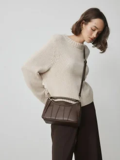 Next Chocolate Brown Panel Cross-Body Bag^Women Bags