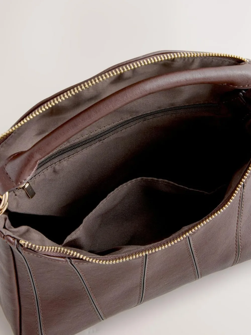 Next Chocolate Brown Panel Cross-Body Bag^Women Bags