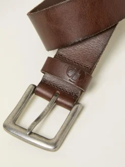 Best Fat Face Plain Leather Belt Chocolate Brown