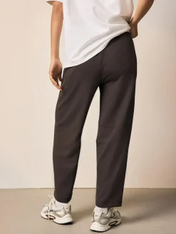 Online Next Premium Heavyweight Slinky Barrel Leg Joggers Chocolate Brown