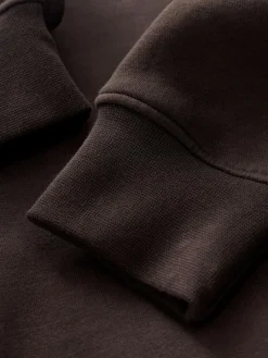 Outlet Next Chocolate Brown Quarter Zip Cotton Rich Jersey Sweatshirt