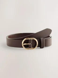 Next Chocolate Brown Regular PU Belt^Women Belts