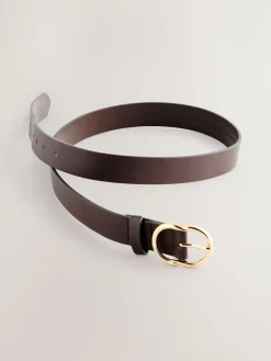 Next Chocolate Brown Regular PU Belt^Women Belts