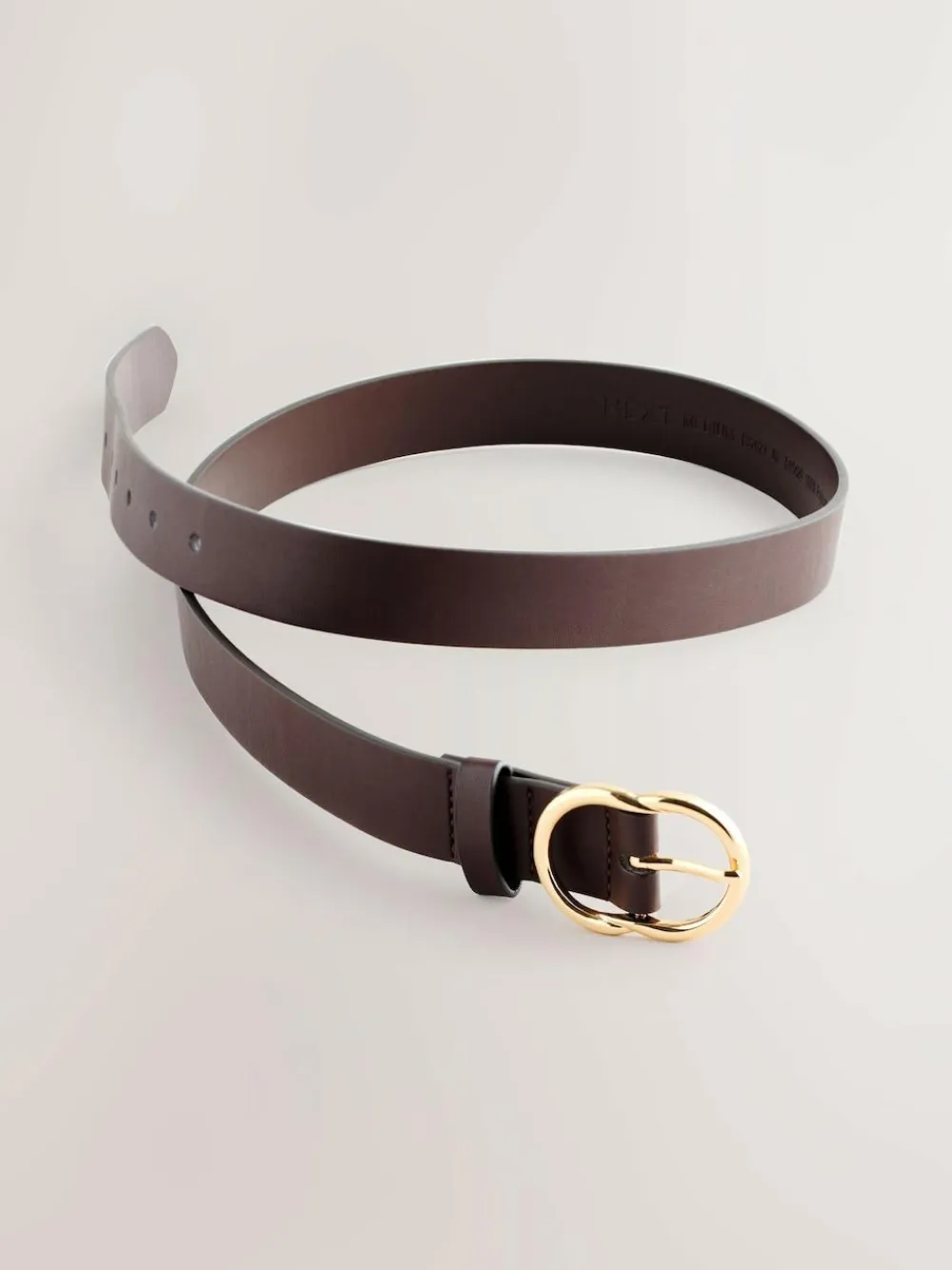 Next Chocolate Brown Regular PU Belt^Women Belts