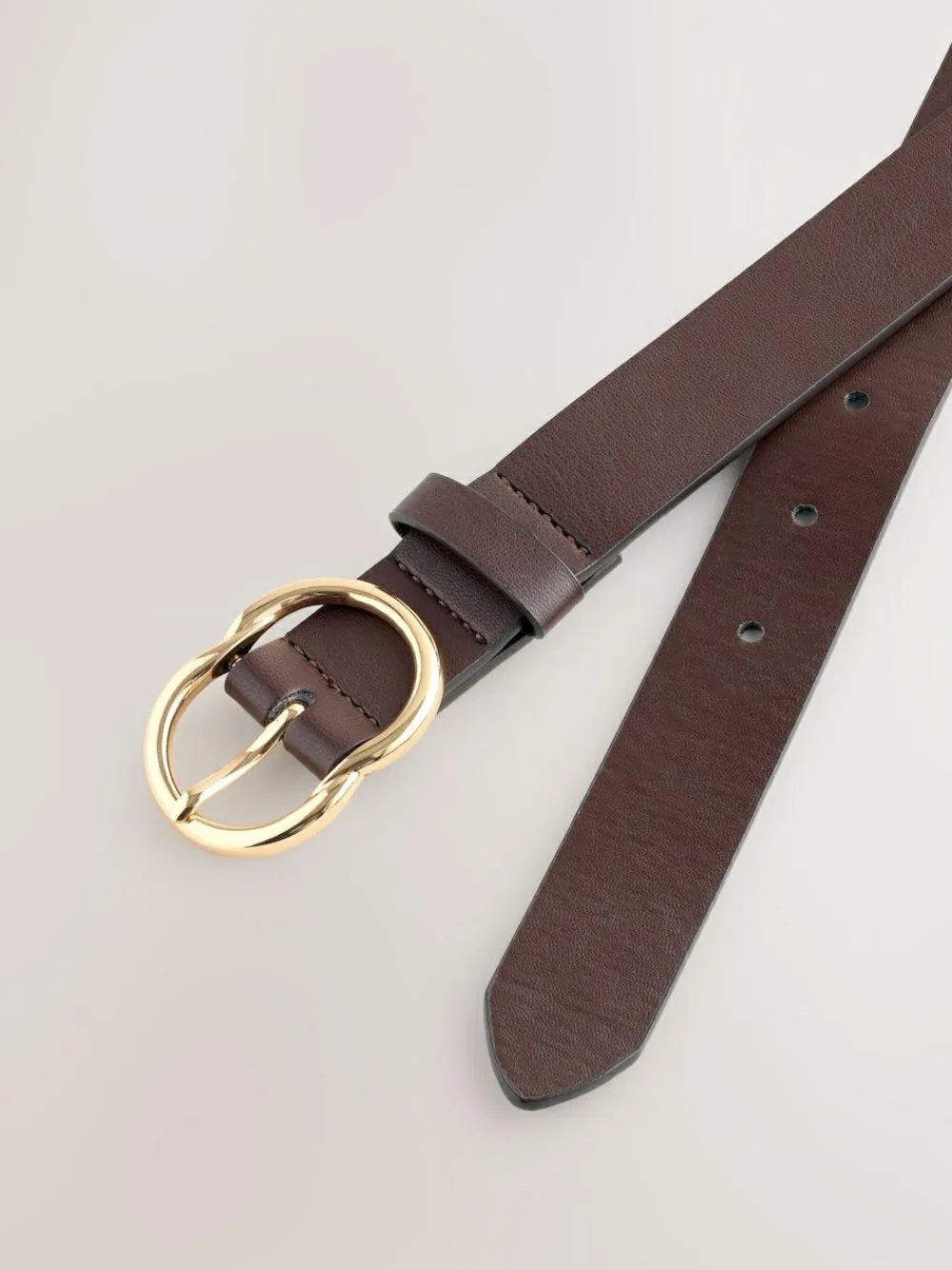 Next Chocolate Brown Regular PU Belt^Women Belts