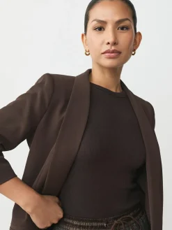 Next Chocolate Brown Relaxed Ruched Sleeve Blazer