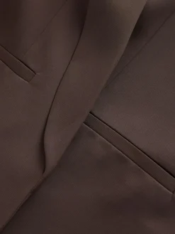 Next Chocolate Brown Relaxed Ruched Sleeve Blazer
