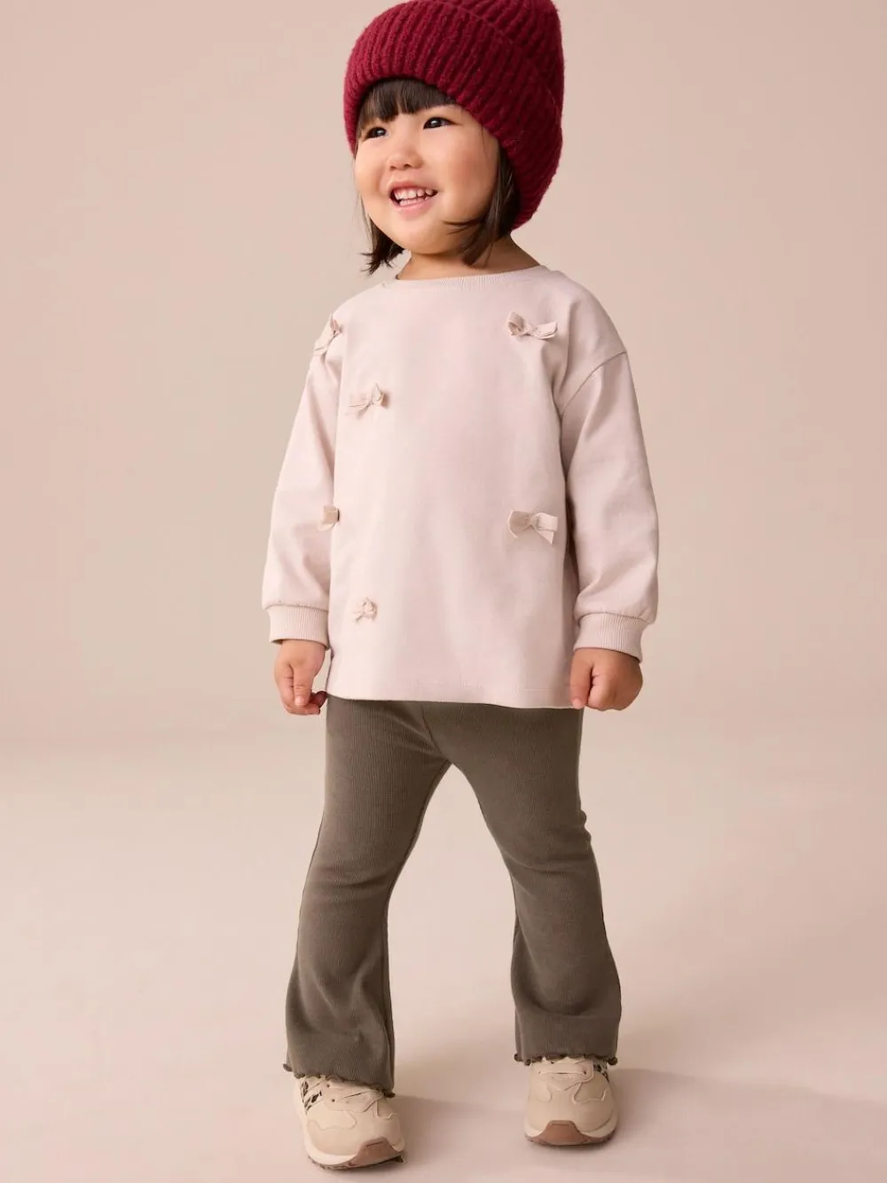 Online Next Chocolate Brown Rib Flare Leggings (3mths-7yrs)
