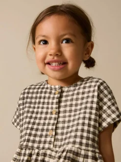Next Chocolate Brown Short Sleeve Jersey Dress (3mths-7yrs)
