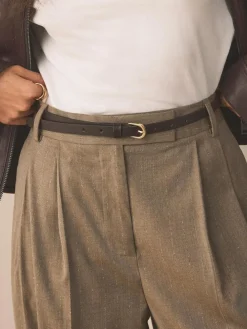 Clearance Next Chocolate Brown Skinny Leather Belt