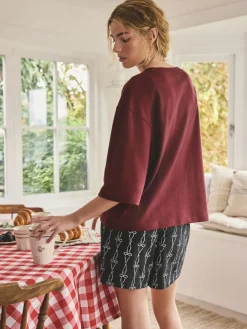 Sale Next Chocolate Brown Slogan Short Pyjamas Set