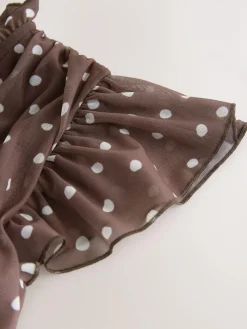 Next Pleated Mesh Print V-Neck Occasion Maxi Dress^Women Occasionwear|Occasion Dresses