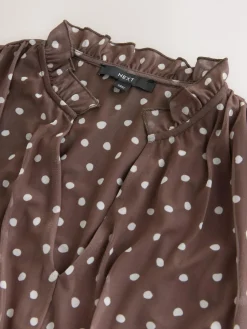 Next Pleated Mesh Print V-Neck Occasion Maxi Dress^Women Occasionwear|Occasion Dresses