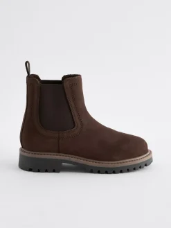 Next Standard Fit (F) Leather Warm Lined Chelsea Boots^BOY Boots|Boots