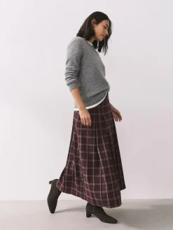 Online Next Standard/Wide Fit Chisel Toe Block Heel Sock Boots Chocolate Brown