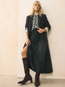 Hot Next Standard/Wide Fit Forever Comfort® Chisel Toe Knee Sock Boots Chocolate Brown