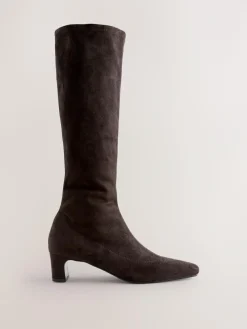 Hot Next Standard/Wide Fit Forever Comfort® Chisel Toe Knee Sock Boots Chocolate Brown