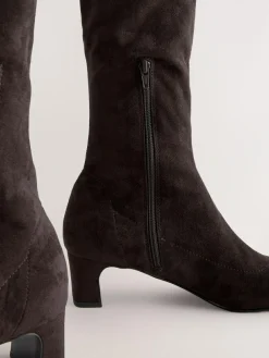 Hot Next Standard/Wide Fit Forever Comfort® Chisel Toe Knee Sock Boots Chocolate Brown