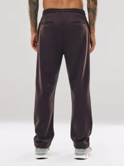 Outlet Next Chocolate Brown Straight Fit Relaxed Fit Brushback Heavyweight Joggers