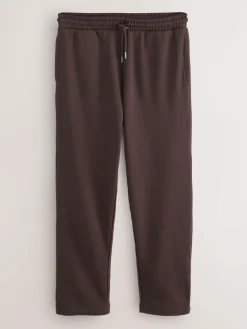 Outlet Next Chocolate Brown Straight Fit Relaxed Fit Brushback Heavyweight Joggers