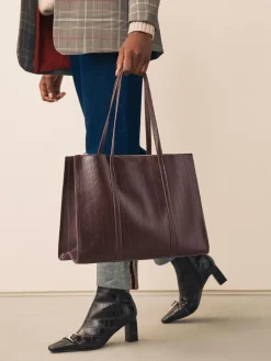 Online Next Structured Tote Bag Chocolate Brown