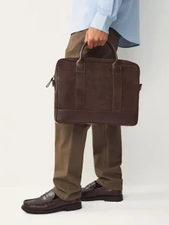 Next Chocolate Brown Suede Briefcase^ Bags
