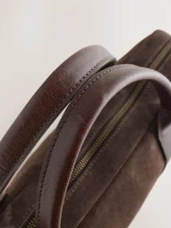 Next Chocolate Brown Suede Briefcase^ Bags