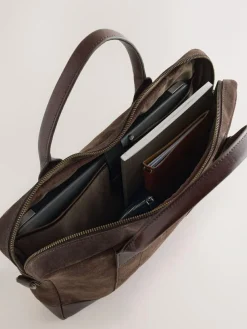 Next Chocolate Brown Suede Briefcase^ Bags