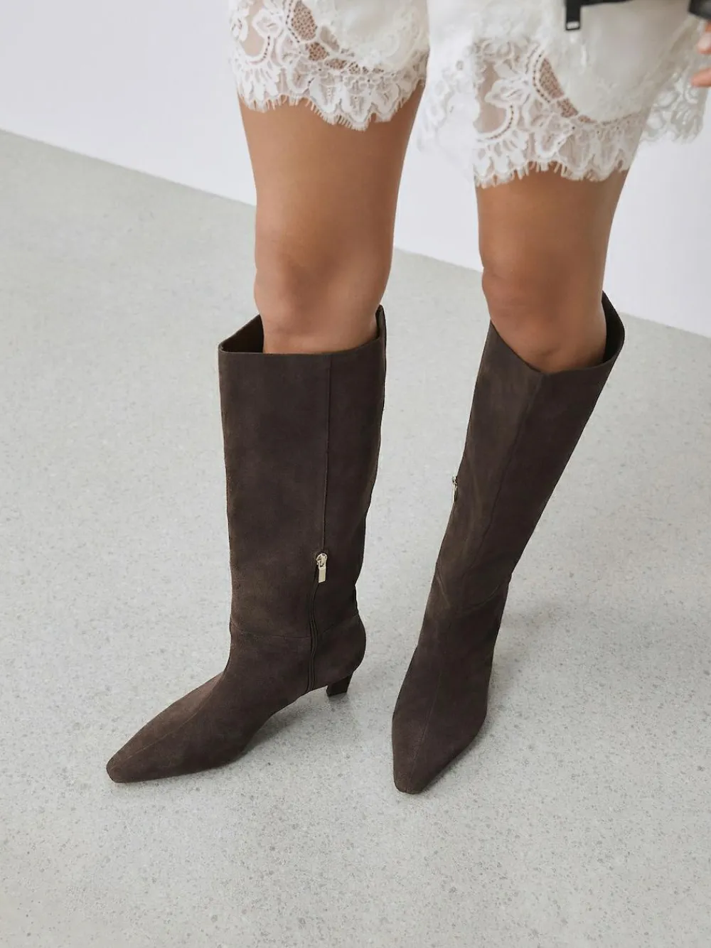 Next Forever Comfort® Knee High Chisel Toe Heeled Boots^Women Boots & Wellies|Boots